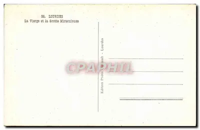 A Virgem na Gruta Milagrosa — Lourdes — Edição Foto Girmault — Verso