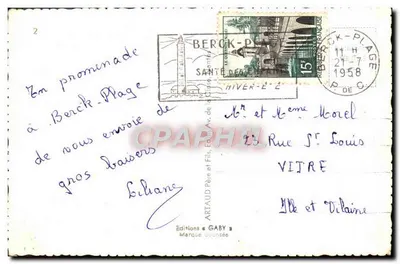 Berck-Plage — vista panorâmica em 9 vignettes — Éditions Gaby — Verso