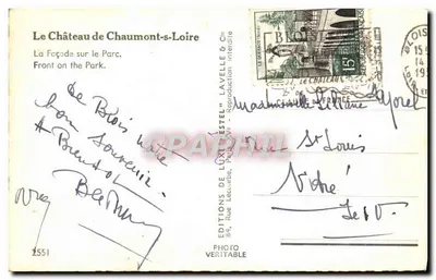 Zamek w Chaumont-sur-Loire — Front na ogród — Estel — Rewers