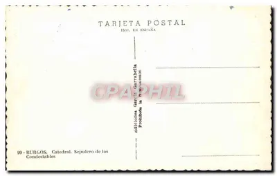 Burgos - Catedral. Sepulcro de los Condestables — Ediciones Garrabella — Reverso