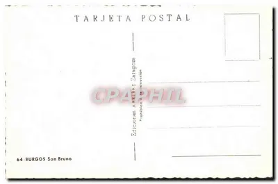 San Bruno — estátua em um retábulo — Edições A. Priñas, Zaragoza — Verso