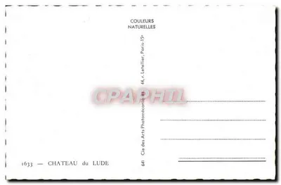 Le Lude — Castelo de Le Lude — editor Couleurs Naturelles, n° 1633 — Verso