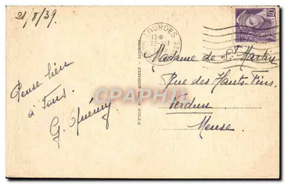 Lourdes — Katedra i góry — Wydawnictwo Étien Photo Quinault, n°19 — Rewers