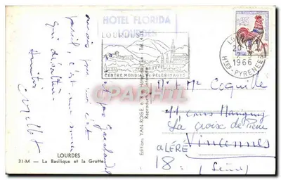 Lourdes — A Basílica e a Gruta — Éditions YAN, n° 31-M — Verso