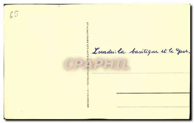 Lourdes — basilique et le Gave — éditeur C° ALSACIENNE DES ARTS PLASTIQUES - STRASBOURG — Verso