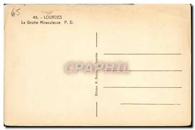 Stara pocztówka Lourdes La Grotte miraculeuse — Rewers