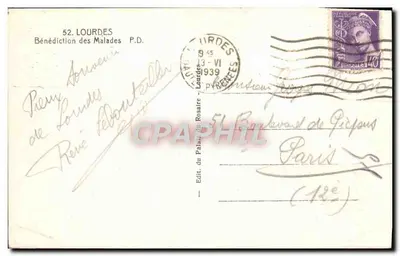 Benedyktura chorych — Lourdes — Wydawnictwo Pałacu Rosaryjnego — Rewers