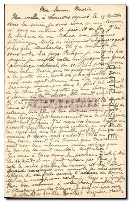 Lourdes — La Grotta — I Pirenei — Sireygeol, Limoges-Lourdes, n°46 — Verso