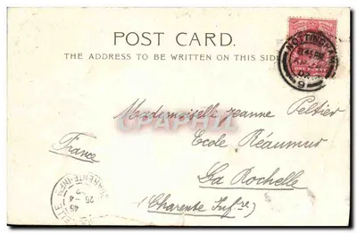 Bilhete postal antigo Belvoir Castle — Verso