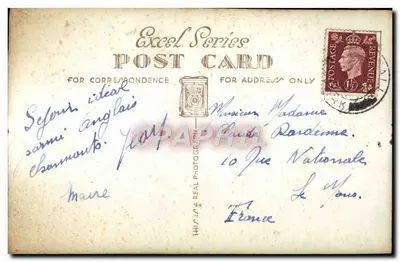 Bilhete postal antigo York Minster And South African War Memorial — Verso