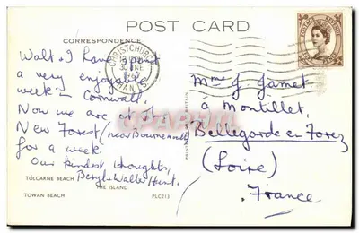 Newquay — vue de la baie, du pont suspendu et des plages — éditeur PLC213 — Verso