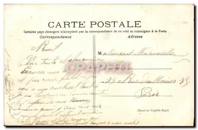 RUEIL — Le Château de la Malmaison sous l'Empire — Cour d'Honneur — Éditeur : Imp. de la Malmaison, n° 169 — Verso