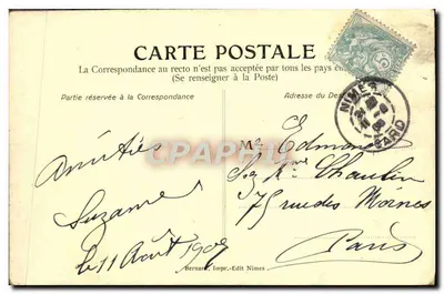 Nîmes — Pamiątka z Nîmes — fotografie J.B.E.N.P. — Rewers