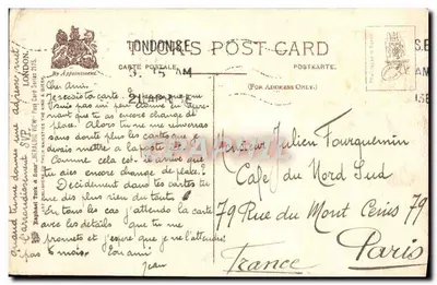 Burlington House, Piccadilly — Londres — editor Raphael Tuck & Sons, série 2114 — Verso