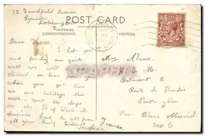 Bilhete postal antigo Priory Bay And Rocks Seaview — Verso