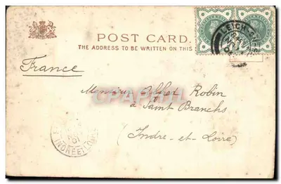 Bilhete postal antigo Bettws y Coed Vaches — Verso