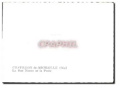 Bilhete postal moderno Chatillon de Michaille A Rue Neuve e A Poste — Verso