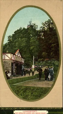 Bilhete postal antigo Lowestoft New Bowling Green And Tennis Court