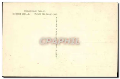 Príncipe Don Carlos — Museu do Prado — Sánchez Coello, n° 1136 — Verso