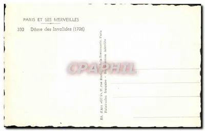 Kupole Invalidów — Paryż — Wyd. d'Art Guy, nr 330 — Rewers