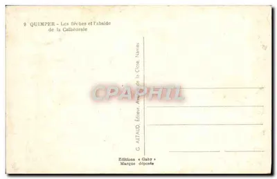 Quimper — Las flechas y el ábside de la Catedral — G. Gaby — Reverso