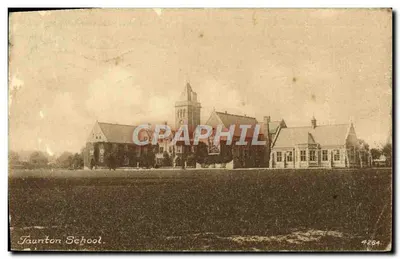Bilhete postal antigo da Escola de Taunton