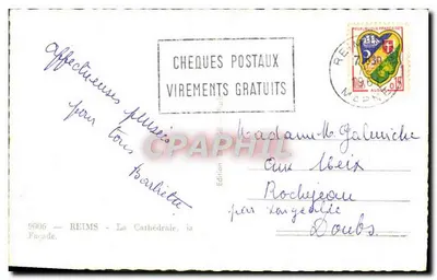 Reims — A Catedral, a Fachada — Edição 9006 — Verso