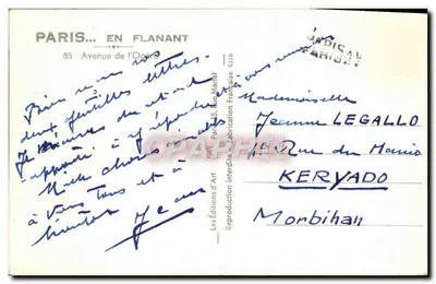 Paris... em passeio — 85 Avenida da Ópera — Edições de Arte — Verso