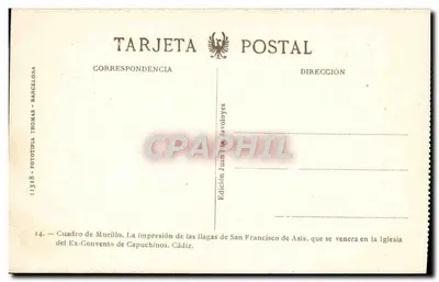 San Francisco de Asís — Impression de Murillo — Édition Juan H. Javoloyes — Verso