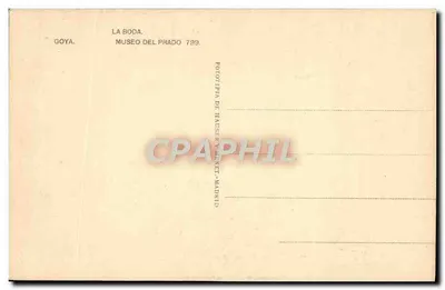 A boda — Goya — fototipia de Hauser & Niet, Madrid, n° 799 — Verso