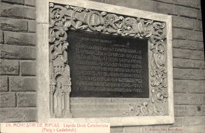 Mosteiro de Ripoll — Lápida Unió Catalanista — Rosin, fot. Barcelona