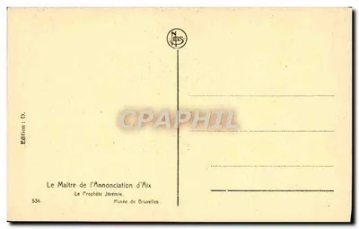 O Mestre da Anunciação de Aix — O Profeta Jeremias — Edição D. NELLS, n° 536 — Verso