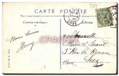 París, de noche, Estación Saint-Lazare — Edición E. L., París — Reverso