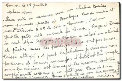 Stara pocztówka Tournon Saint Martin L'Eglise — Rewers