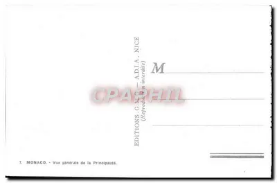 Monako — Ogólny widok Principatu — Wydawnictwo G. M. — Ad La. Nice — Rewers