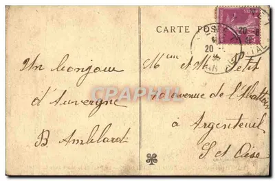 Auvergne — Cantal. RIOM ES-MONTAGNE — Most Śmierci Clidelle — Rewers