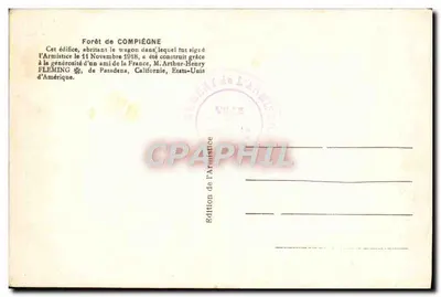 Las Compiègne — Pałac Armistycyjny — L'H, Paryż — Rewers