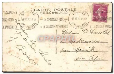 Lourdes - Het sterke kasteel en het Gave — Uitgave E. Qumande — Achterkant