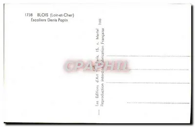 Escadarias Denis Papin — Blois (Loir-et-Cher) — Edições d'Art Martel, Paris — Verso