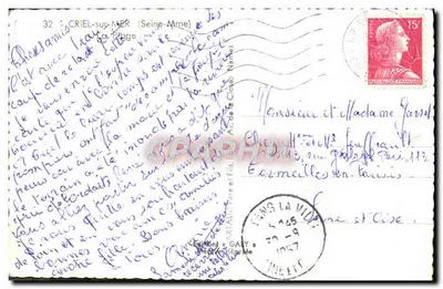Bilhete postal moderno Criel Sur Mer A Praia — Verso