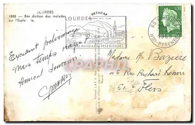 Lourdes — Bénédiction des malades sur l'Esplà — Éditions C.A.P. Pèlerinages — Rewers
