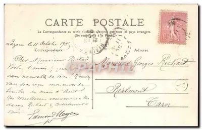L'Ardèche pittoresca — Estrada de Vallon ao Pont d'Arc — Edição Beanniel, Vallon - Cliché C. Artige filho — Verso