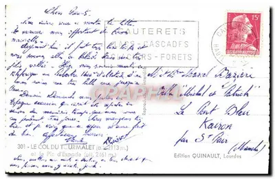 Col du Tourmalet — Pic d'Espade — Wydawnictwo Quinault, Lourdes — Rewers