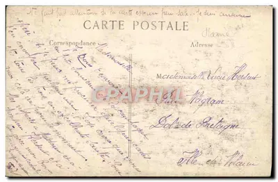 Reims — Um canto do bairro Cérès após o bombardeio — L. C. H. Paris — Verso