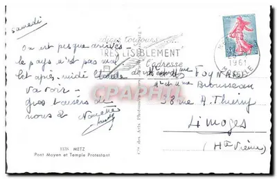 Most Średni i Kościół Ewangelicki — Metz — wydawca Cap — Rewers