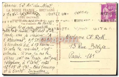 Pointe du Raz — Vista generale — Éditions d'Art Yvon — Verso