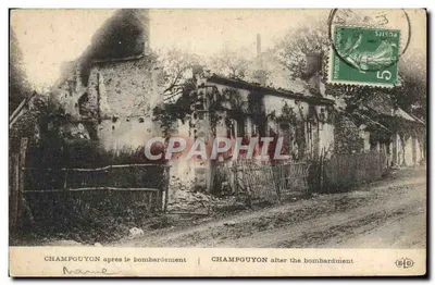 Champguyon após o bombardeio — Editor B.D. — Número de série não visível