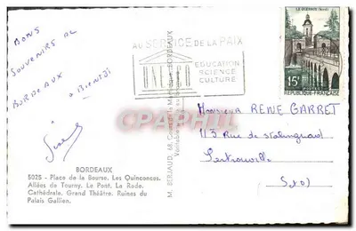 Bordeaux — vista panoramica — editore non identificato, numero di serie non visibile — Verso