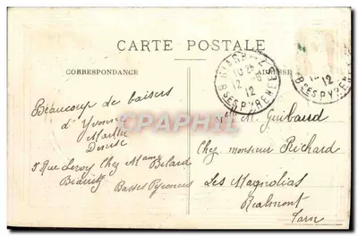 Biarritz — Le Rocher de la Vierge — Édition E. Audoubert (aux petits bibelots) rue Victor-Hugo, 20, Bayonne — Verso