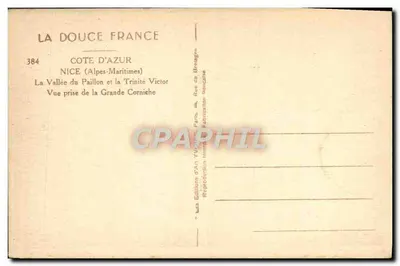 La Vallée du Paillon et la Trinité Victor — Vue prise de la Grande Corniche — Éditions d'An Yvette, Paris — Rewers